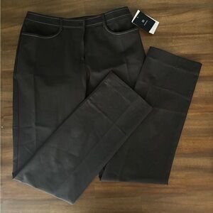 NWT Don Caster Women’s Brown Formal Dress Pants in Brown with Contrast Stitching